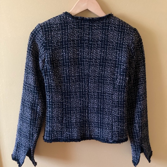 Redoute` women’s French style fitted wool tweed jacket with lace trim, size 6 - Picture 6 of 9